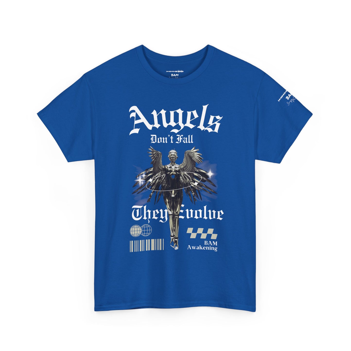 Edgy Robotic Angel T-Shirt – Fallen Techwear Archangel, Cyberpunk Graphic Tee, Future Rebel Streetwear, AI vs Soul Unisex Shirt