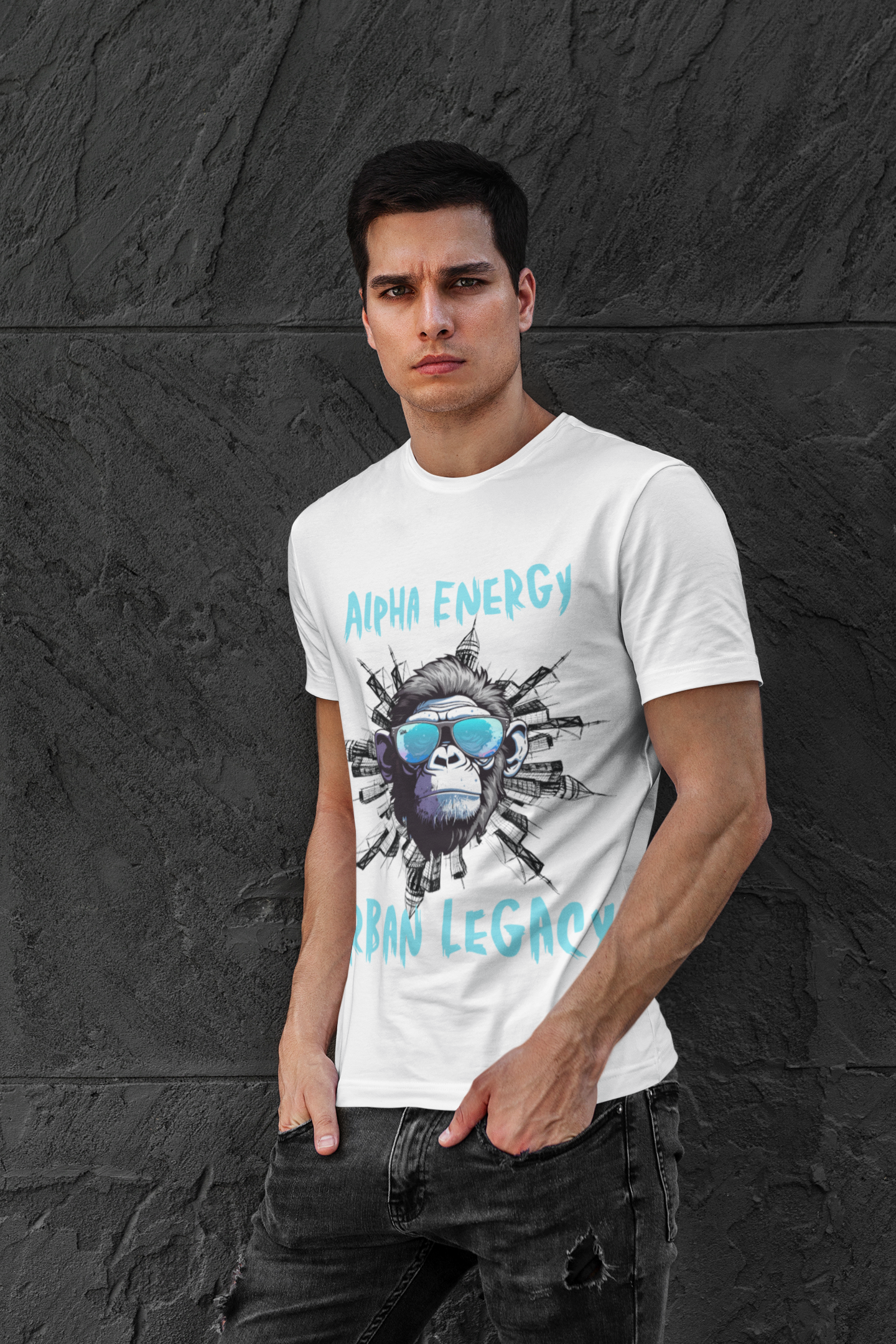 Urban Kong Streetwear Tee – Alpha Vibes, Ape Energy, City Jungle Shirt, Graphic Unisex Comfort Fit, Concrete King Apparel