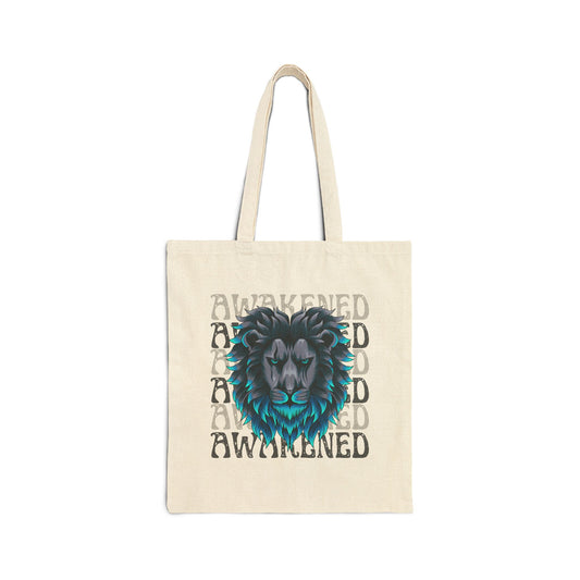 Awakened Lion Canvas Tote Bag – Carry the Frequency