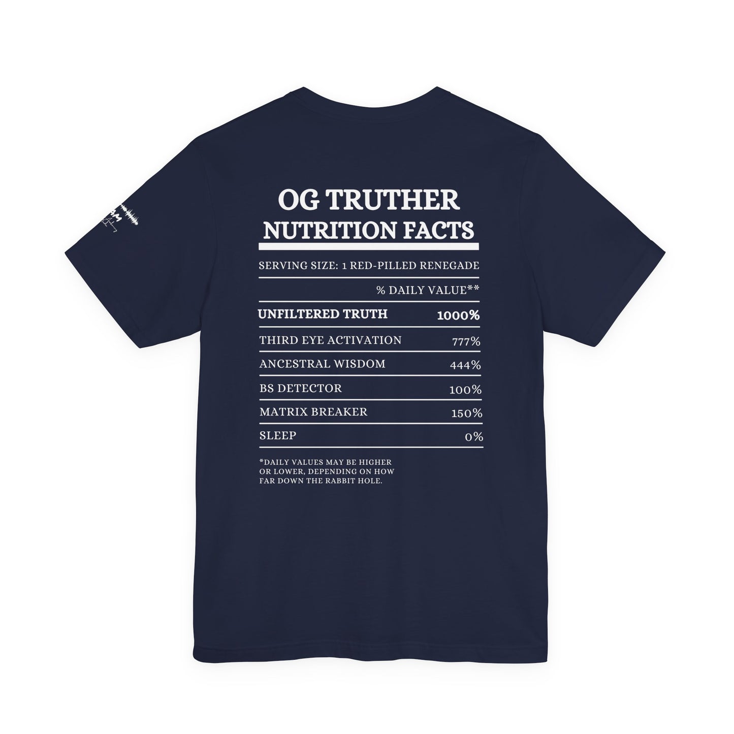 OG Truther Tee | Truth Over Lies Skull Design | Red-Pilled Nutrition Facts Shirt | Unisex Streetwear | Matrix Breaker Gift for Truth Seekers