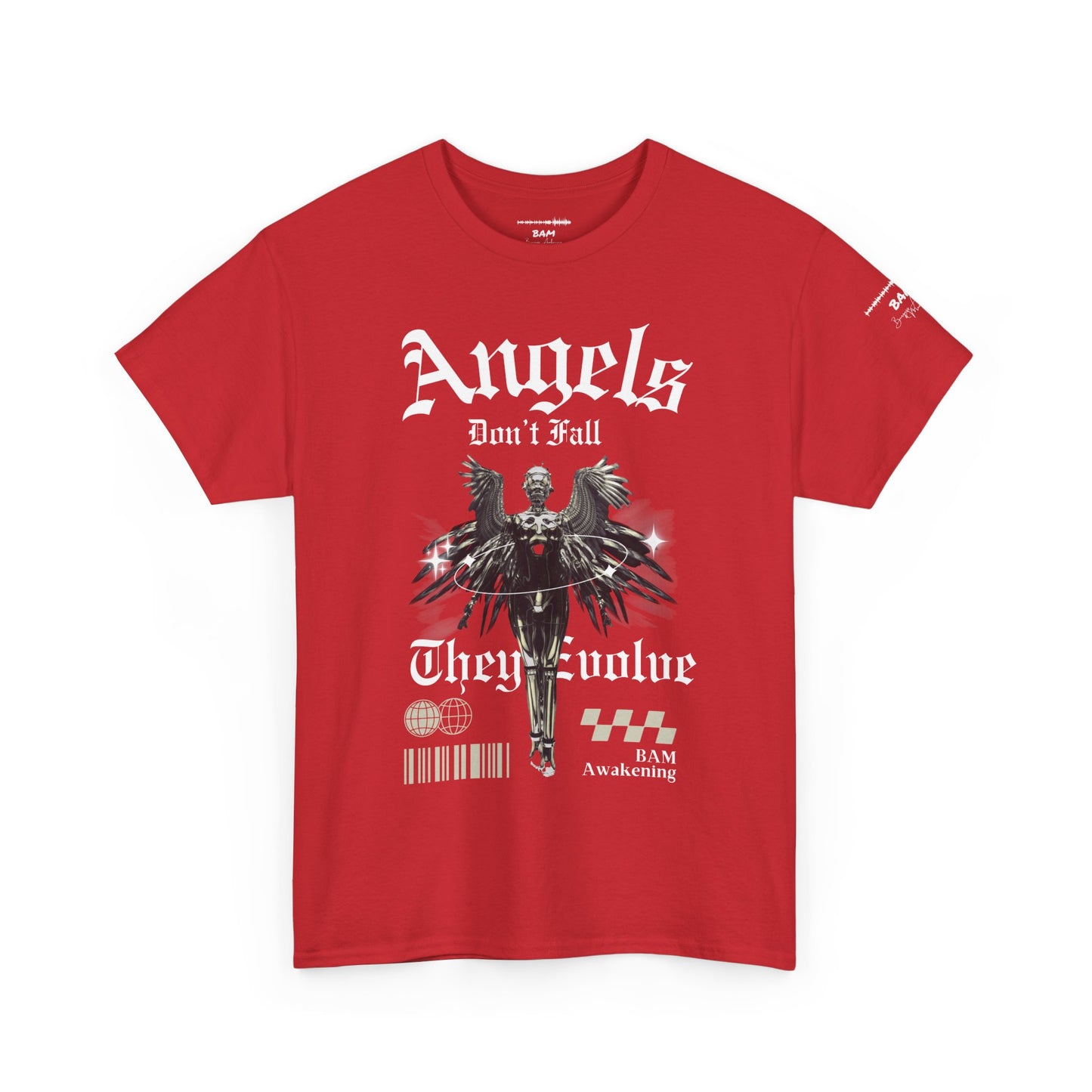 Edgy Robotic Angel T-Shirt – Fallen Techwear Archangel, Cyberpunk Graphic Tee, Future Rebel Streetwear, AI vs Soul Unisex Shirt