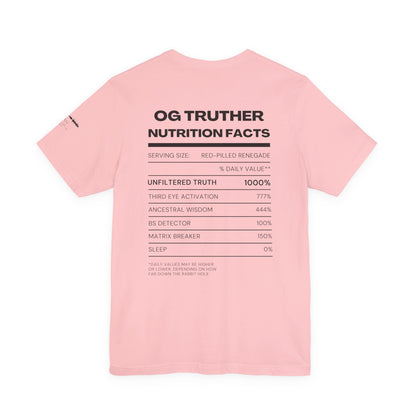 OG Truther Tee | Truth Over Lies Skull Design | Red-Pilled Nutrition Facts Shirt | Unisex Streetwear | Matrix Breaker Gift for Truth Seekers