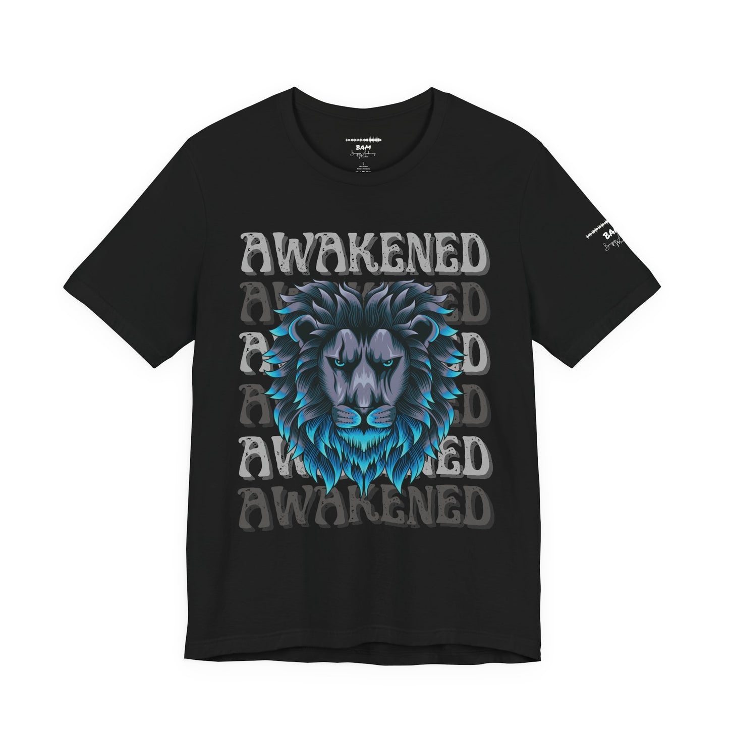 Awakened Lion Unisex Tee – Spiritual Streetwear, Nature Warrior Shirt, Graphic Comfort Fit, Mindful Rebel Apparel