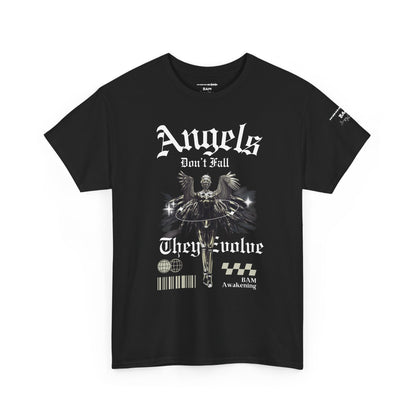 Angels Don’t Fall They Evolve Tee | Spiritual Streetwear | BAM Awakening Shirt