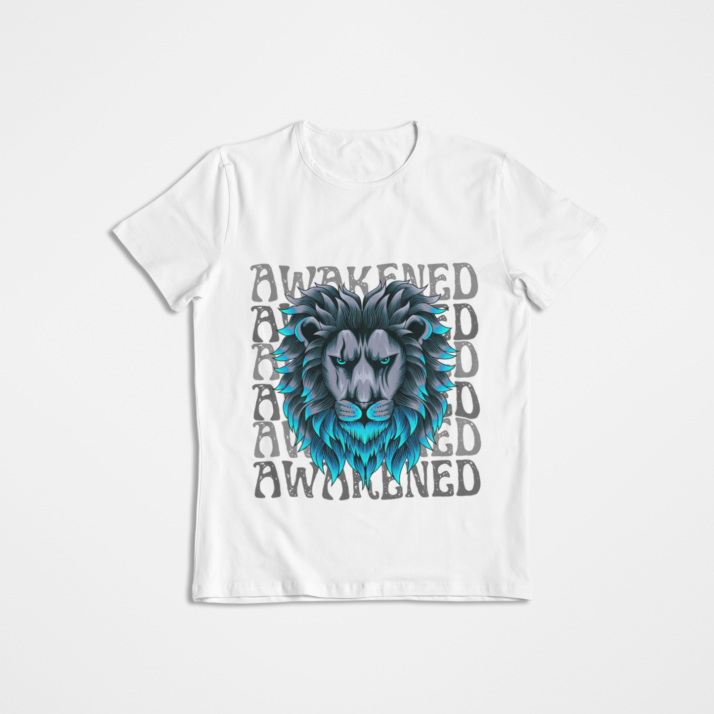 Awakened Lion Unisex Tee – Spiritual Streetwear, Nature Warrior Shirt, Graphic Comfort Fit, Mindful Rebel Apparel