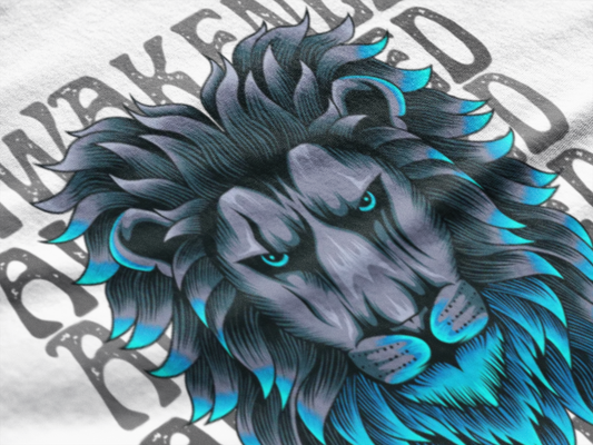 Awakened Lion Unisex Tee – Spiritual Streetwear, Nature Warrior Shirt, Graphic Comfort Fit, Mindful Rebel Apparel