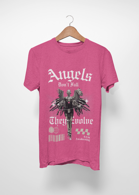 Edgy Robotic Angel T-Shirt – Fallen Techwear Archangel, Cyberpunk Graphic Tee, Future Rebel Streetwear, AI vs Soul Unisex Shirt