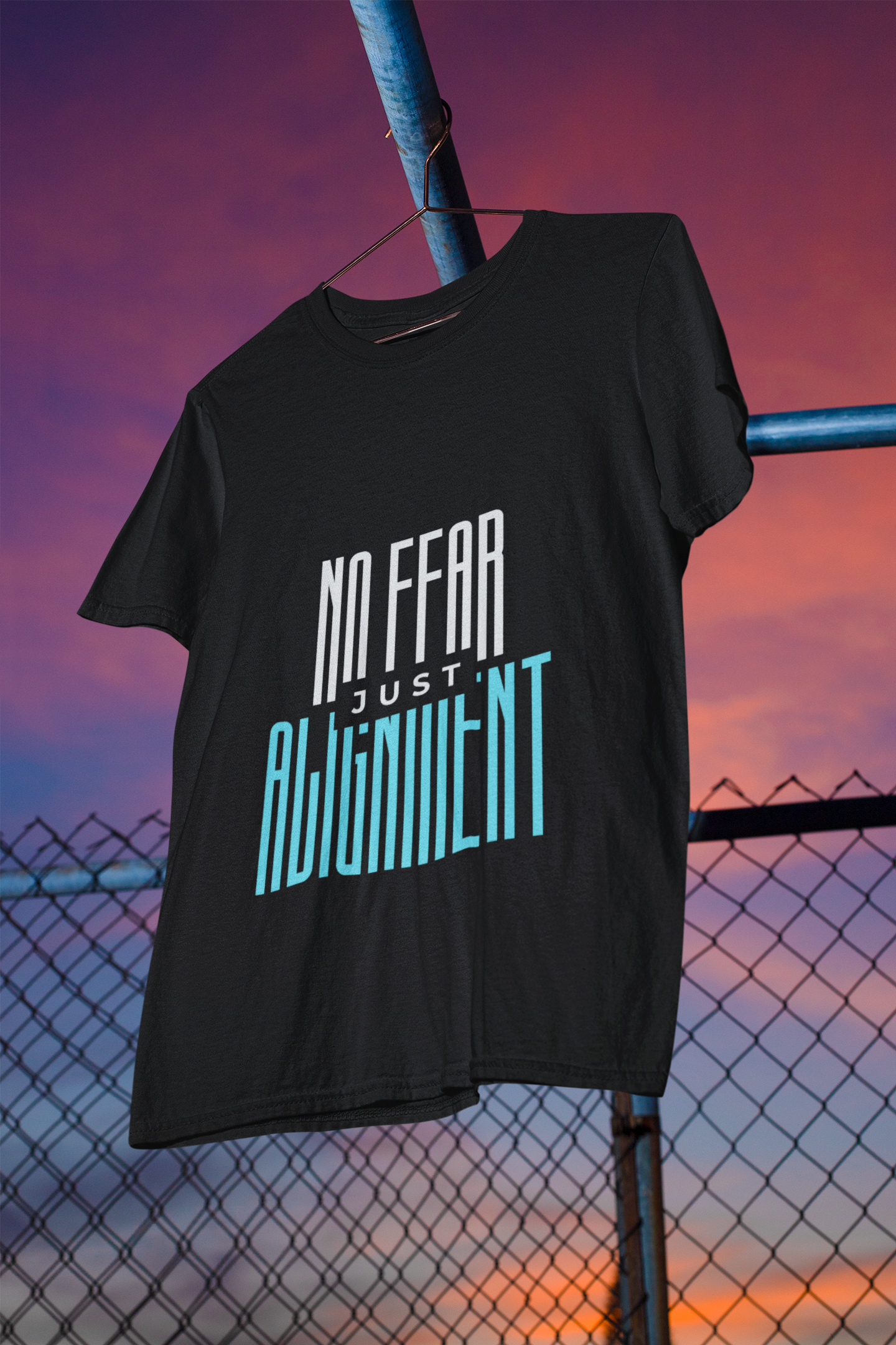 No Fear Just Alignment T-Shirt – Minimalist Bold Streetwear, Unisex Empowerment Tee, Fearless Mindset Graphic, Conscious Apparel