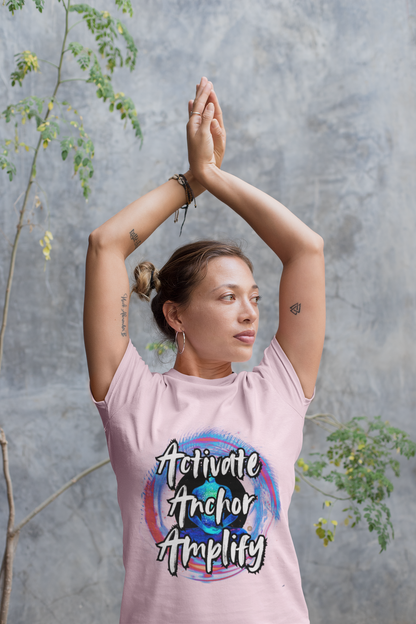 Unisex Motivational Tee - Activate Anchor Amplify | Spiritual Awakening Shirt | Conscious Streetwear | Positive Energy Clothing