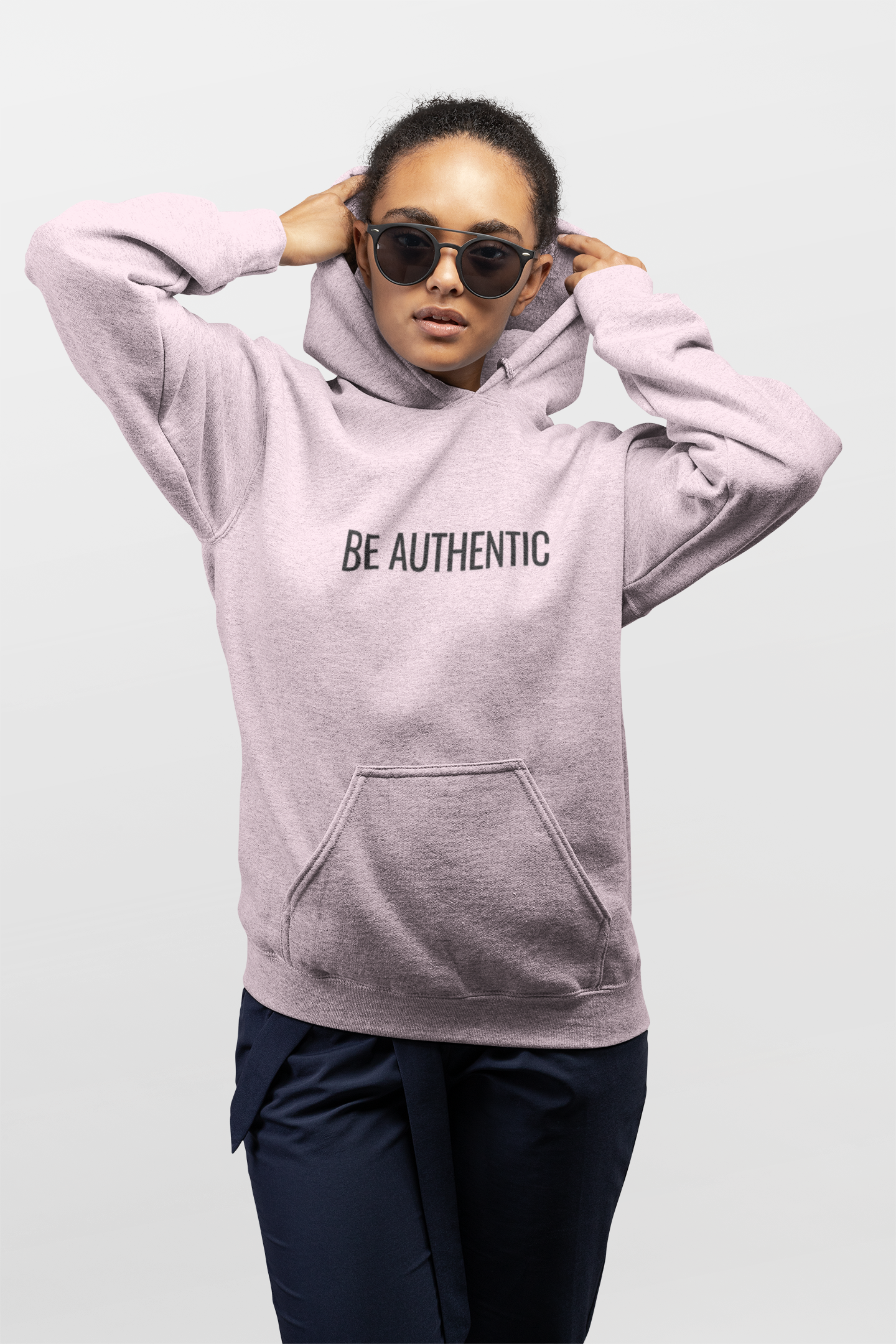 Be Authentic Hoodie | Minimalist Statement Hoodie | Unisex Premium Fleece | BAM Awakening