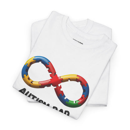 Autism Dad T-Shirt – Puzzle Infinity Front & “Guided by Love” Sleeve | Burgess Awakening Media