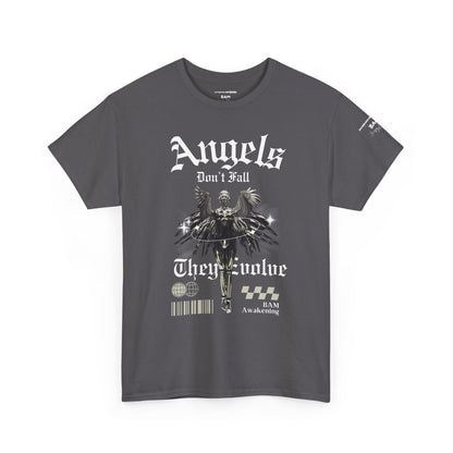 Angels Don’t Fall They Evolve Tee | Spiritual Streetwear | BAM Awakening Shirt