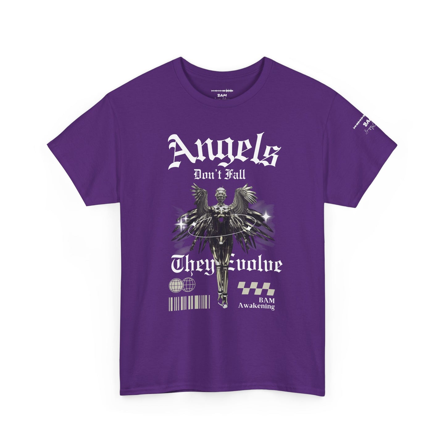 Angels Don’t Fall They Evolve Tee | Spiritual Streetwear | BAM Awakening Shirt