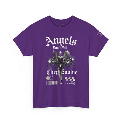 Angels Don’t Fall They Evolve Tee | Spiritual Streetwear | BAM Awakening Shirt