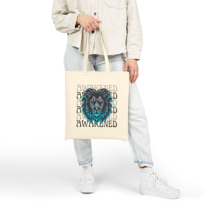 Awakened Lion Canvas Tote Bag – Carry the Frequency