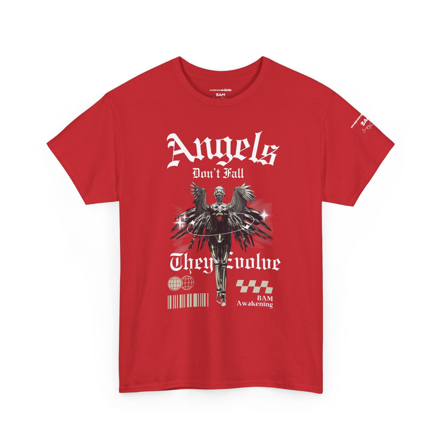 Angels Don’t Fall They Evolve Tee | Spiritual Streetwear | BAM Awakening Shirt