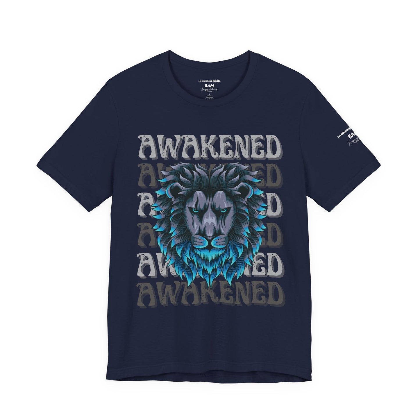 Awakened Lion Unisex Tee – Spiritual Streetwear, Nature Warrior Shirt, Graphic Comfort Fit, Mindful Rebel Apparel