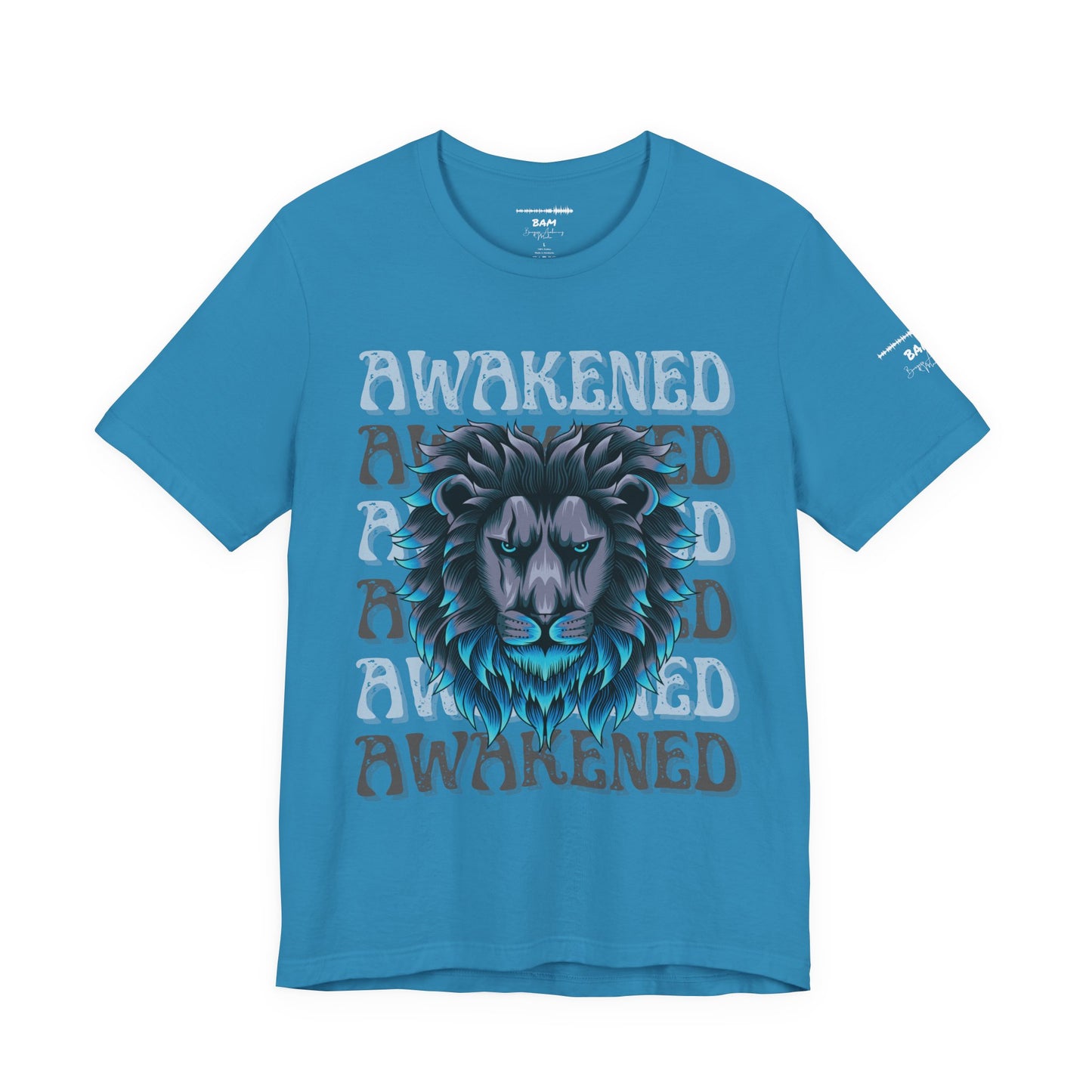 Awakened Lion Unisex Tee – Spiritual Streetwear, Nature Warrior Shirt, Graphic Comfort Fit, Mindful Rebel Apparel