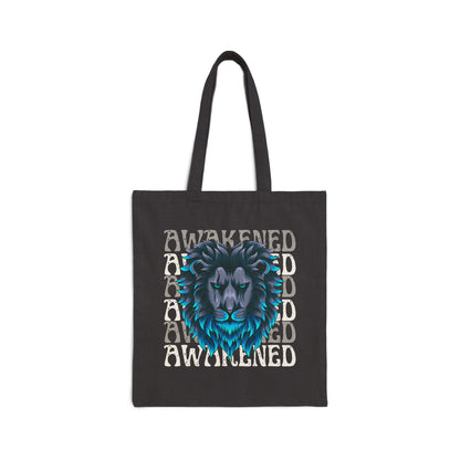 Awakened Lion Canvas Tote Bag – Carry the Frequency