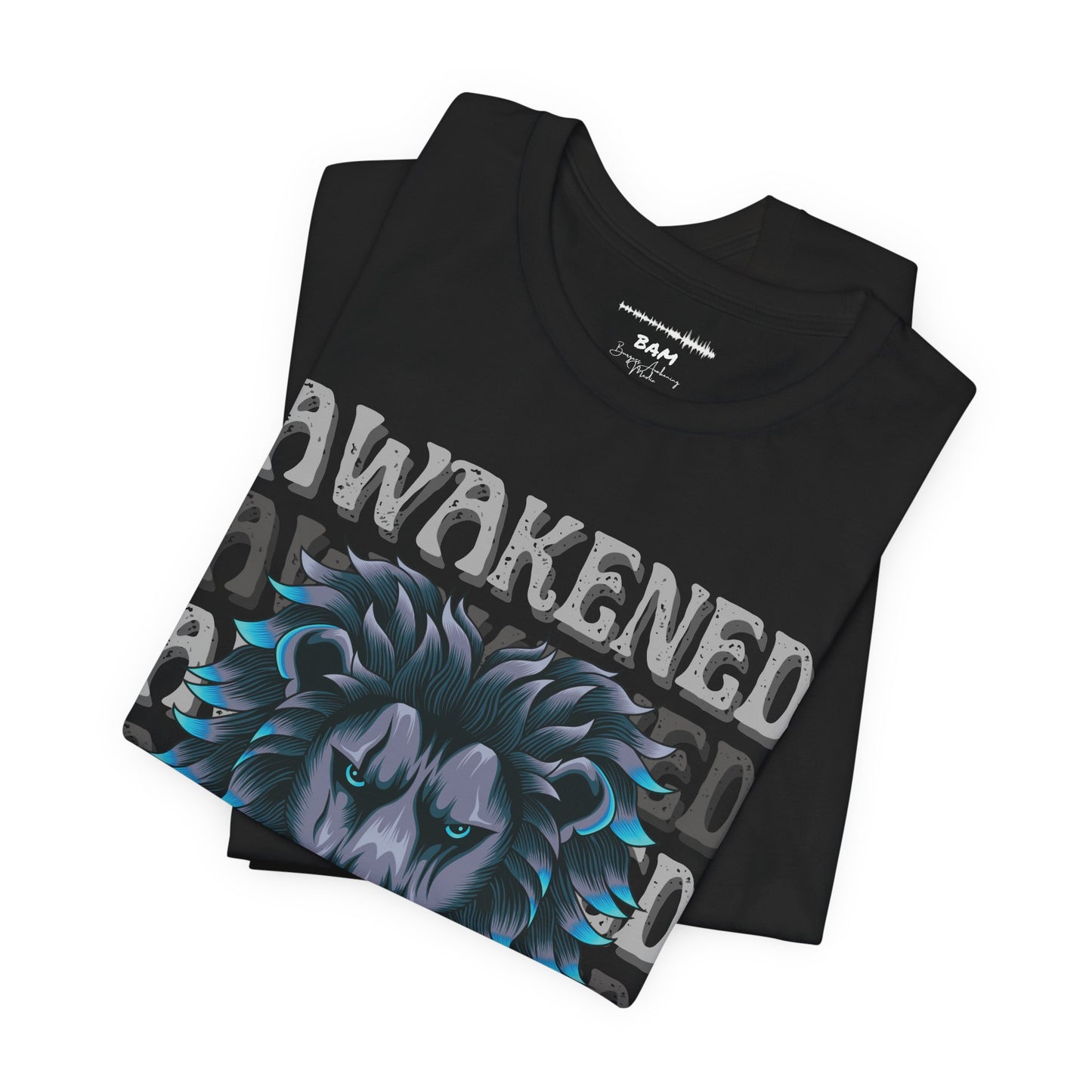 Awakened Lion Unisex Tee – Spiritual Streetwear, Nature Warrior Shirt, Graphic Comfort Fit, Mindful Rebel Apparel