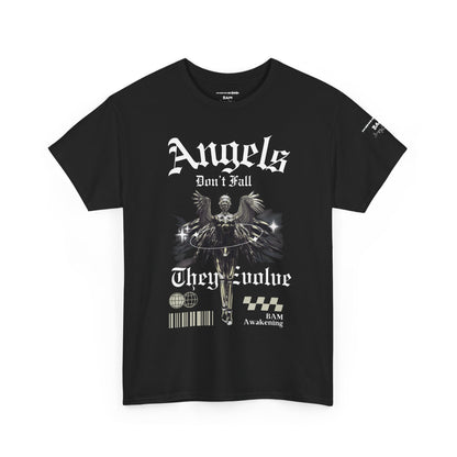 Edgy Robotic Angel T-Shirt – Fallen Techwear Archangel, Cyberpunk Graphic Tee, Future Rebel Streetwear, AI vs Soul Unisex Shirt