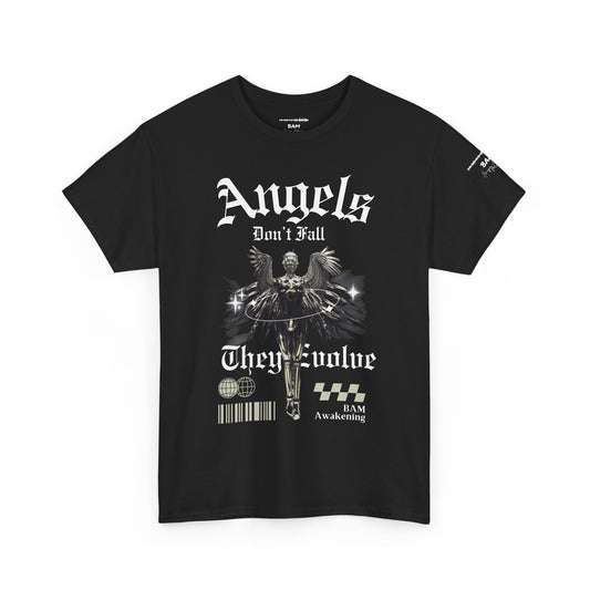 Edgy Robotic Angel T-Shirt – Fallen Techwear Archangel, Cyberpunk Graphic Tee, Future Rebel Streetwear, AI vs Soul Unisex Shirt