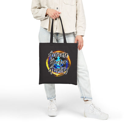 Awakened Lion Canvas Tote Bag – Carry the Frequency