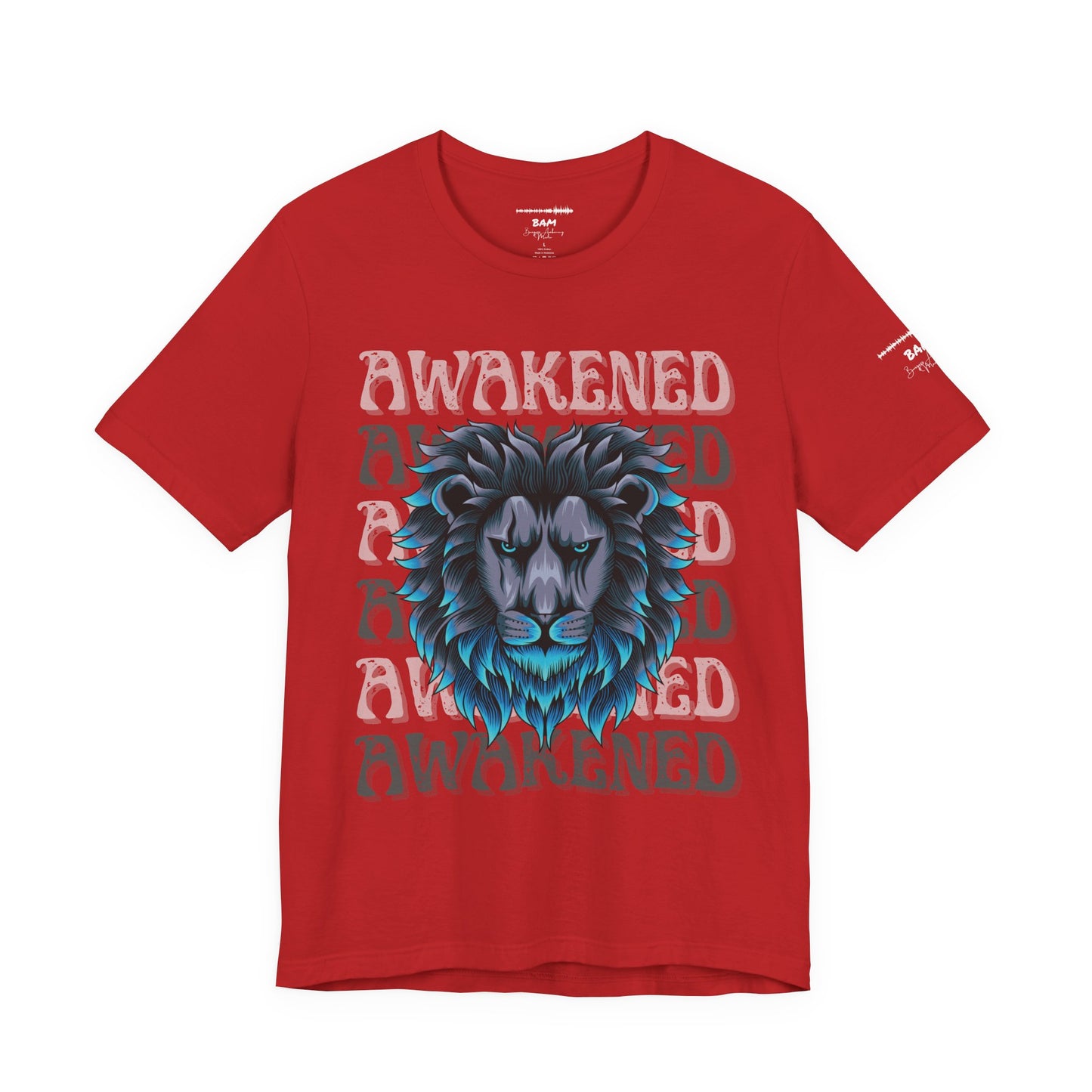 Awakened Lion Unisex Tee – Spiritual Streetwear, Nature Warrior Shirt, Graphic Comfort Fit, Mindful Rebel Apparel