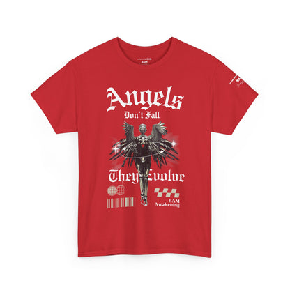 Edgy Robotic Angel T-Shirt – Fallen Techwear Archangel, Cyberpunk Graphic Tee, Future Rebel Streetwear, AI vs Soul Unisex Shirt